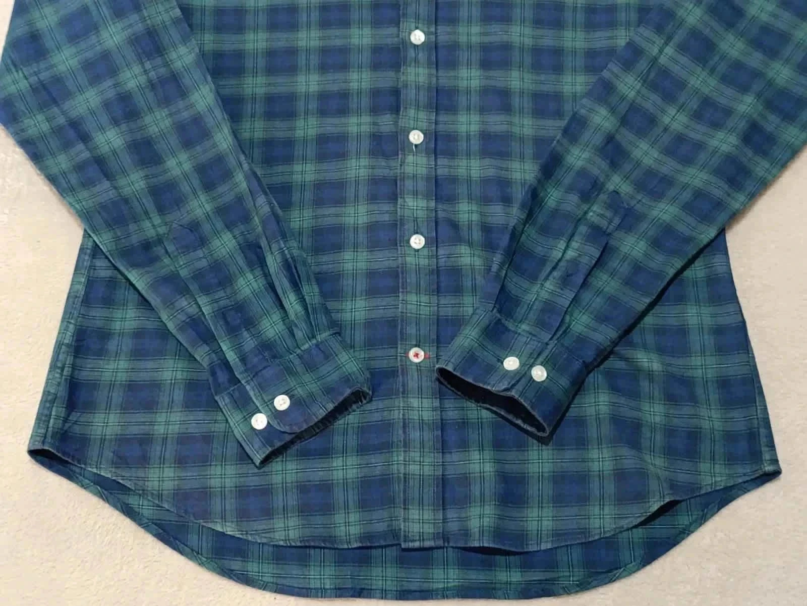 Tommy Hilfiger blauw geruite overhemd groen Slim Fit Stretch Maat 15½ 34-35 – photo 4